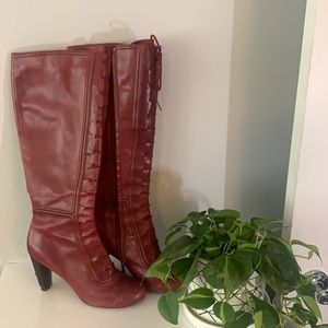HOT Max Studio Ox Blood Knee-boot. 7.5.